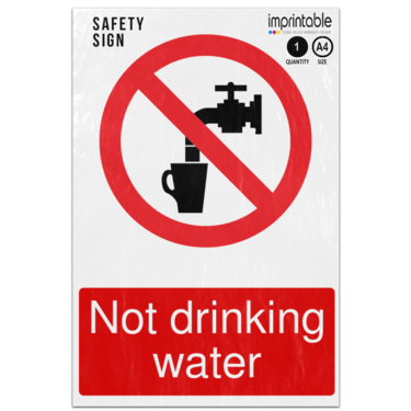 Picture of Not Drinking Water Cup Mug Glass Prohibition Adhesive Vinyl Sign