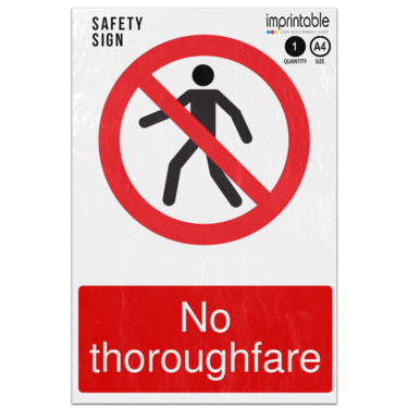 Picture of No Thoroughfare Prohibition Adhesive Vinyl Sign