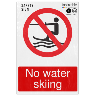 Picture of No Water Skiing Prohibition Adhesive Vinyl Sign