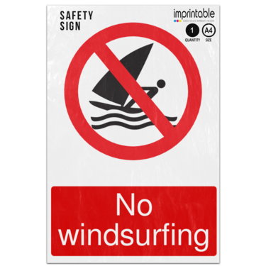 Picture of No Windsurfing Prohibition Adhesive Vinyl Sign