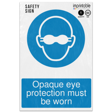 Picture of Opaque Eye Protection Must Be Worn Mandatory Adhesive Vinyl Sign