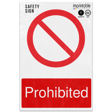 Picture of Prohibited Prohibition Adhesive Vinyl Sign