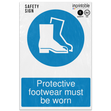 Picture of Protective Footwear Must Be Worn Mandatory Adhesive Vinyl Sign