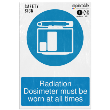 Picture of Radiation Dosimeter Must Be Worn At All Times Mandatory Adhesive Vinyl Sign