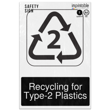 Picture of Recycling For Type 2 Plastics Mandatory Adhesive Vinyl Sign