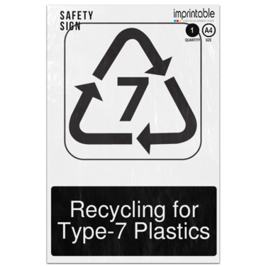 Picture of Recycling For Type 7 Plastics Mandatory Adhesive Vinyl Sign