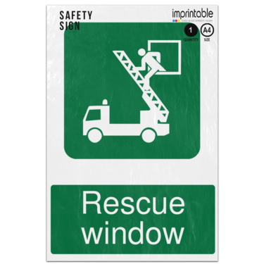 Picture of Rescue Window Safe Condition Adhesive Vinyl Sign