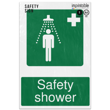 Picture of Safety Shower Safe Condition Adhesive Vinyl Sign
