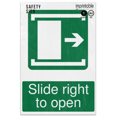 Picture of Slide Right To Open Safe Condition Adhesive Vinyl Sign
