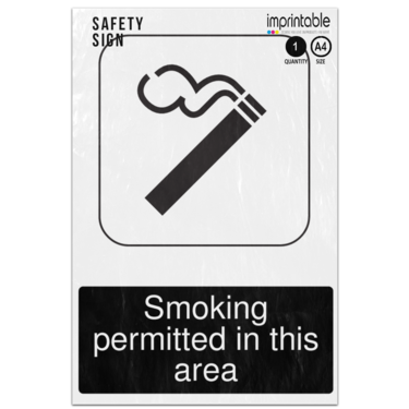 Picture of Smoking Permitted In This Area Mandatory Adhesive Vinyl Sign