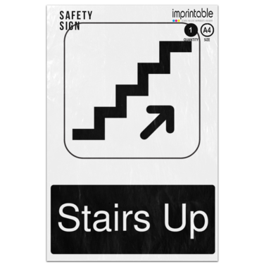 Picture of Stairs Up Information Adhesive Vinyl Sign