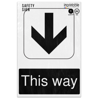 Picture of This Way Down Arrow Information Adhesive Vinyl Sign