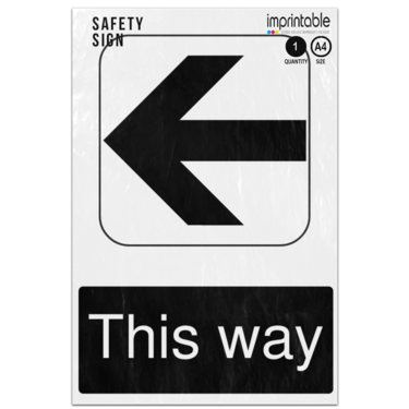 Picture of This Way Left Arrow Information Adhesive Vinyl Sign