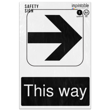 Picture of This Way Right Arrow Information Adhesive Vinyl Sign