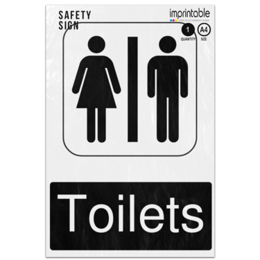 Picture of Toilets Information Adhesive Vinyl Sign