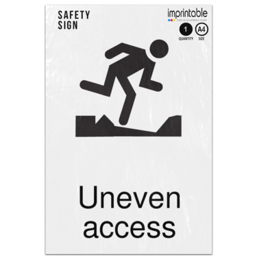 Picture of Uneven Access Dda Compliant Adhesive Vinyl Sign