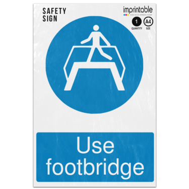 Picture of Use Footbridge Mandatory Adhesive Vinyl Sign
