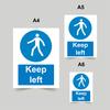 Picture of Keep Left Person Blue Circle Mandatory Adhesive Vinyl Sign