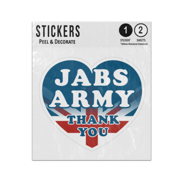 Picture of Jabs Army Thank You Uk Heart Flag Sticker Sheets Twin Pack