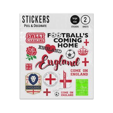 Picture of England National Football Team European Tournament Supporter Sticker Sheet Twin Pack