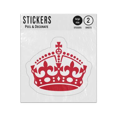 Picture of England Red Keep Calm Queens Crown Sticker Sheet Twin Pack