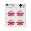 Picture of England Red Keep Calm Queens Crown Sticker Sheet Twin Pack