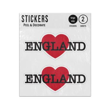 Picture of Love Heart England NY Stylized Slogan Logo Sticker Sheet Twin Pack