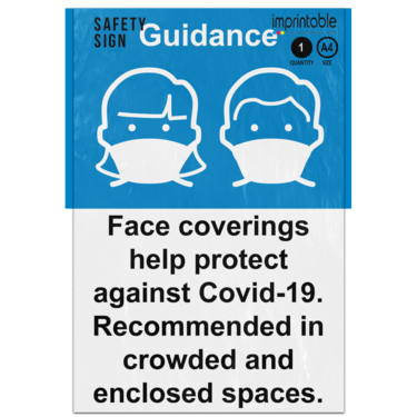 Picture of Face Coverings Help Protect Against Covid 19 Adhesive Vinyl Sign