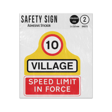 Picture of 10 Mph Ten Maximum Village Speed Limit In Force Vinyl Sign
