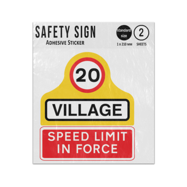 Picture of 20 Mph Twenty Maximum Village Speed Limit In Force Vinyl Sign