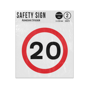 Picture of 20 Mph Twenty Red Circular Maximum Speed Limit Department Of Transport 670 40 Vinyl Sign