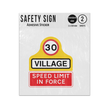 Picture of 30 Mph Thirty Maximum Village Speed Limit In Force Vinyl Sign