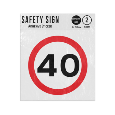 Picture of 40 Mph Forty Red Circular Maximum Speed Limit Department Of Transport 670 40 Vinyl Sign