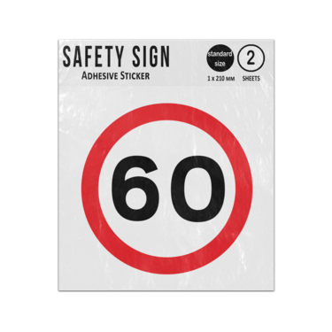 Picture of 60 Mph Sixty Red Circular Maximum Speed Limit Department Of Transport 670 40 Vinyl Sign