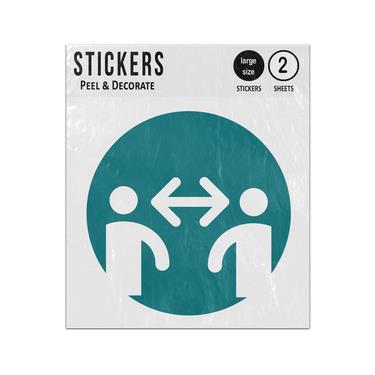 Picture of Keep Your Distance From People Protection Health Icon Sticker Sheets Twin Pack