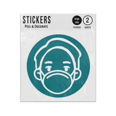 Picture of Wear A Face Covering Protection Health Icon Sticker Sheets Twin Pack