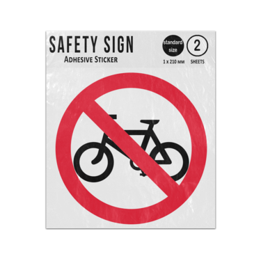 Picture of Cyclists Cycling Prohibited Red Circle Vinyl Sign