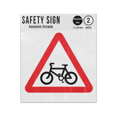 Picture of Cyclist Warning Red Triangle Cycling Vinyl Sign
