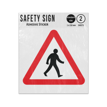 Picture of Pedestrian Warning Red Triangle Person Danger Walking Passing Vinyl Sign