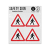 Picture of Pedestrian Warning Red Triangle Person Danger Walking Passing Vinyl Sign