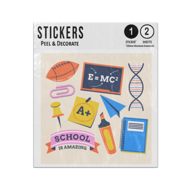 Picture of School Is Amazing Emc2 Math Science Sport Art Objects Items Sticker Sheets Twin Pack