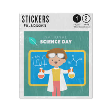 Picture of National Science Day Scientist White Lab Coat Test Tube Dna Sticker Sheets Twin Pack