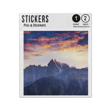 Picture of Snow Covered Mountains Mist Autumn Koruldi Lake Sunset Sticker Sheets Twin Pack