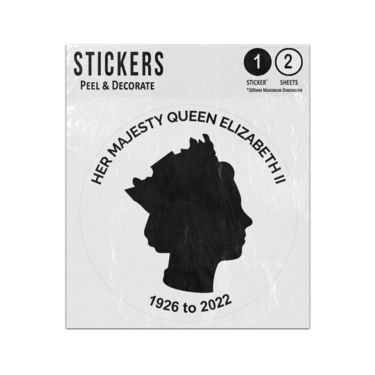 Picture of Her Majesty Queen Elizabeth II Head Silhouette 1926 2022 UK Sticker Sheets Twin Pack