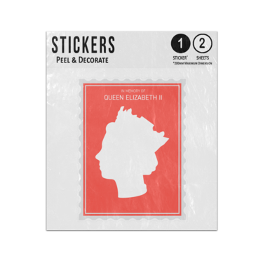 Picture of In Memory Of Queen Elizabeth 1926 2022 Red Stamp Silhouette Sticker Sheets Twin Pack