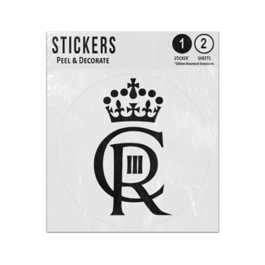 Picture of King Charles III God Save The King CR Monogram Sticker Sheets Twin Pack