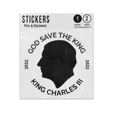 Picture of King Charles III God Save The King CR Portrait 2022 Sticker Sheets Twin Pack