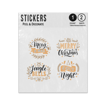 Picture of Merry Christmas Xmas Jingle Bells Lettering Collection Sticker Sheets Twin Pack