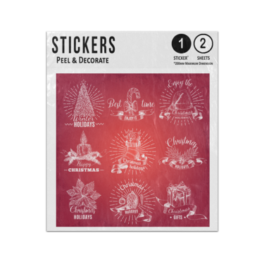 Picture of Christmas Hand Drawn Traditional Emblems Sticker Sheets Twin Pack