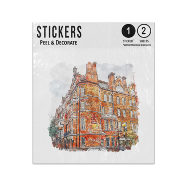 Picture of Chelsea London Watercolor Sketch Hand Drawn Illustration Sticker Sheets Twin Pack
